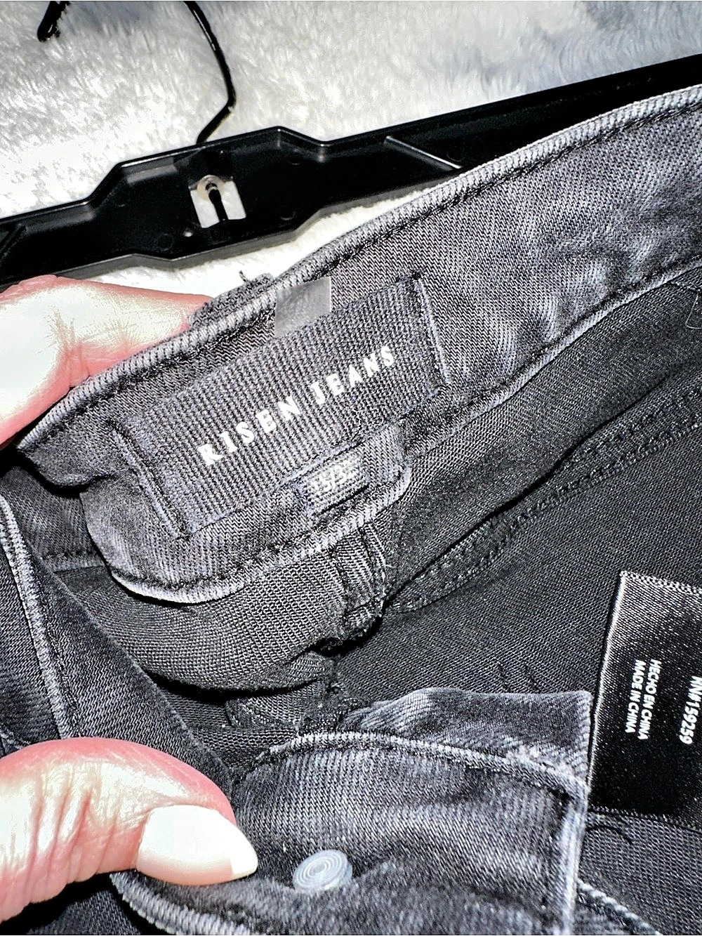 Risen High Rise Wide Leg Cargo Jeans Black size 15 - Picture 5 of 5